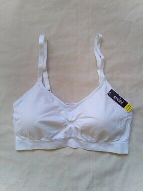 Coobie Seamless Scoopneck Bra with Removable Cups, White, Full Size